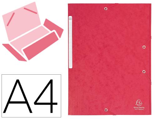 Chemise 3 rabats exacompta maxi capacity carte lustrée 5/10e format a4 24x32cm dos 35mm élastique coloris rouge