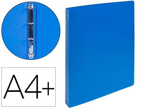 Classeur exacompta opak 4 anneaux 30mm polypropylène mat a4+ 32x26,8cm dos 4cm coloris bleu
