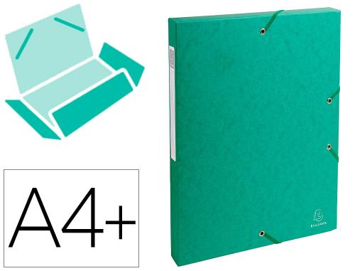 Boîte de classement Exacompta Exabox carte lustrée 7/10ème A4+ 25x33cm dos 2,5cm coloris vert