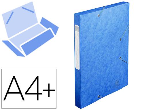 Boîte de classement Exacompta Exabox carte lustrée 7/10ème A4+ 25x33cm dos 2,5cm coloris bleu