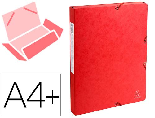 Boîte de classement Exacompta Exabox carte lustrée 7/10ème A4+ 25x33cm dos 2,5cm coloris rouge
