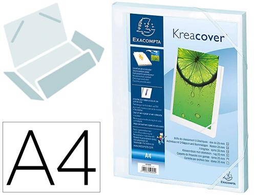 Boîte de classement personnalisable Exacompta Kreacover polypropylène opaque 7/10ème dos 25mm coloris blanc