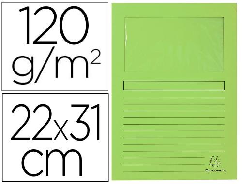 Chemise à fenêtre Exacompta Forever carte recyclée 120g/m² 22x31cm coloris vert clair - Paquet de 25