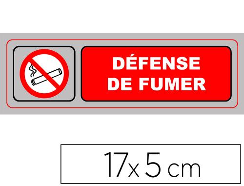 Papeterie Scolaire : Plaque signalisation viso sign pvc auto-adhesive defense de fumer 17x5cm