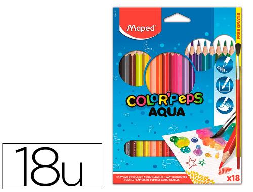 Fourniture de bureau : Crayon couleur maped color'peps animals triangulaire mine tendre resistante - 18 unités