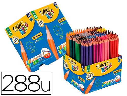 Papeterie Scolaire : Crayon couleur bic kids evolution corps hexagonal mine tres solide maxi classpack 288