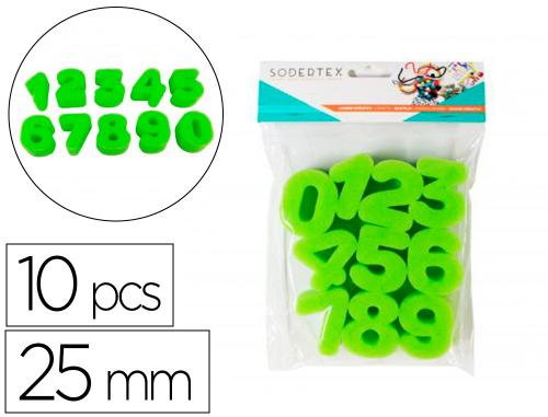 Papeterie Scolaire : Eponges tampons sodertex chiffres a peindre 25mm 10 pièces coloris assortis