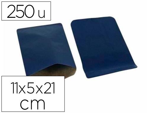 Papeterie Scolaire : Pochette plate apli agipa krat verge soufflet 11x5x21cm coloris bleu paquet 250 