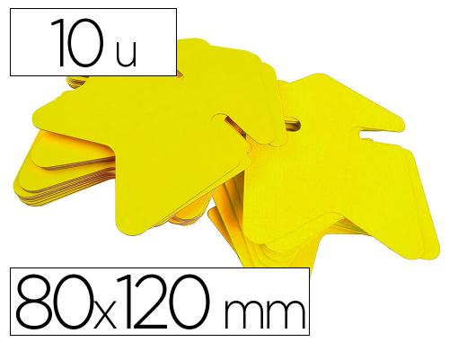 Papeterie Scolaire : Étiquette flèche fluo apli agipa effaçable 80x120mm coloris jaune fluo paquet 10 unités