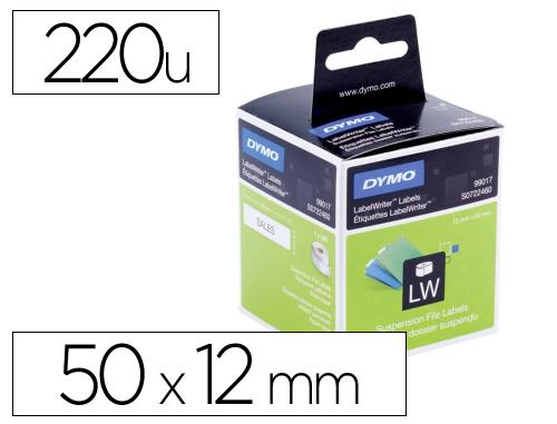 Papeterie Scolaire : Ruban etiquettes dymo labelwriter dossiers suspendus 50x12mm coloris blanc 220 unites