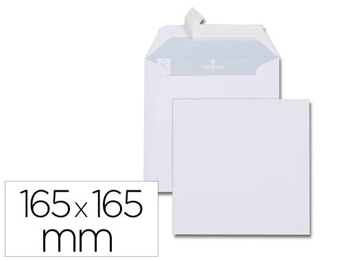 Papeterie Scolaire : Enveloppe blanche gpv carree papier offset 120g 165x165mm bande de protection ideale invitations faire-part voeux