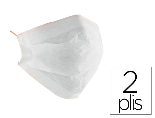 Papeterie Scolaire : Masque papier blanc 2 pli boite de 100