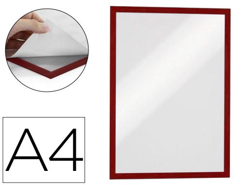Papeterie Scolaire : Cadre affichage durable a4 magnetique insertion document facile coloris rouge sachet 5 unites