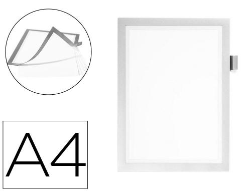 Papeterie Scolaire : Cadre affichage durable duraframe note magnetique a4 peut contenir 5 affiches porte-stylo inclus argent