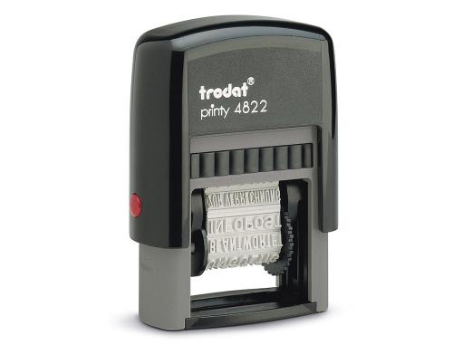 Papeterie Scolaire : Tampon trodat printy 4822b multiformule comptabilite 12 messages encrage automatique rechargeable 24x4mm coloris rouge