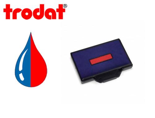 Papeterie Scolaire : Cassette encrage bicolore trodat 6/58/2 pour tampon encreur 5480 coloris bleu/rouge