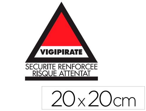 Papeterie Scolaire : Panneau de signalisation vigipirate pvc signaletique biz securite renforcee risque attentat dos adhesif 20x20cm