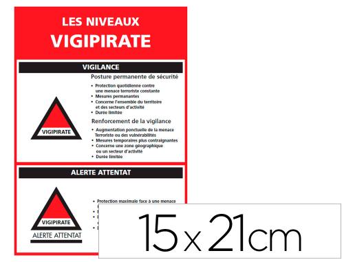 Papeterie Scolaire : Panneau de signalisation vigipirate pvc signaletique biz niveaux d'alertes 15x21cm