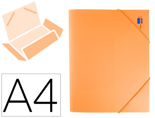Chemise liderpapel polypropylene dos flexible a4 210x297mm 4/10e 3 rabats 100f elastique orange