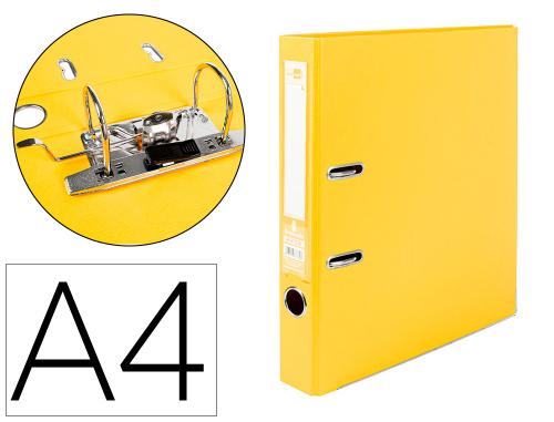 Classeur levier liderpapel a4 carton rembordé 1,9mm dos 52mm rado métallique coloris jaune