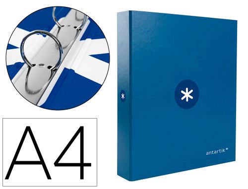 Classeur liderpapel antartik 4 anneaux ronds 25mm a4 carton rembordé coloris bleu marine