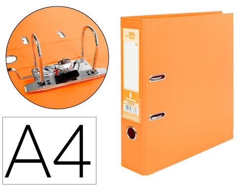 Papeterie Scolaire : Classeur levier liderpapel a4 carton rembordé 1,9mm dos 75mm rado métallique coloris orange
