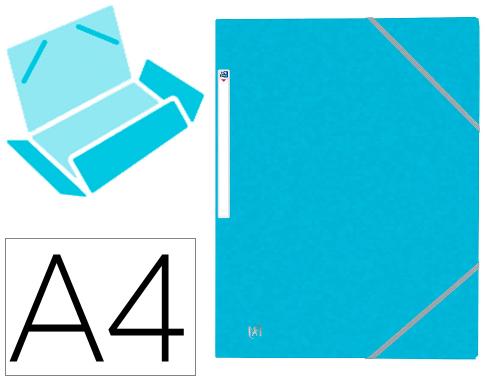 Chemise 3 rabats elba top file carte lustrée format a4 élastique coloris bleu clair