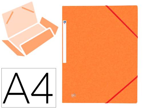 Chemise 3 rabats elba top file carte lustrée format a4 élastique coloris orange