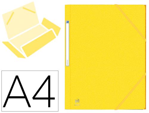 Chemise à élastique 3 rabats Oxford Eurofolio carte grainée 450g 24x32cm couleur jaune