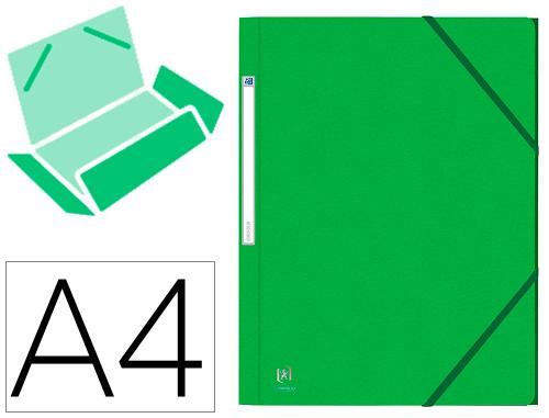 Chemise à élastique 3 rabats Oxford Eurofolio carte grainée 450g 24x32cm couleur vert