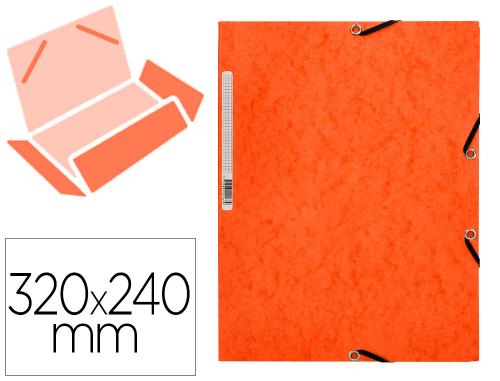Chemise q-connect carte lustrée 375g pour documents a4 320x243mm 3 rabats coloris orange