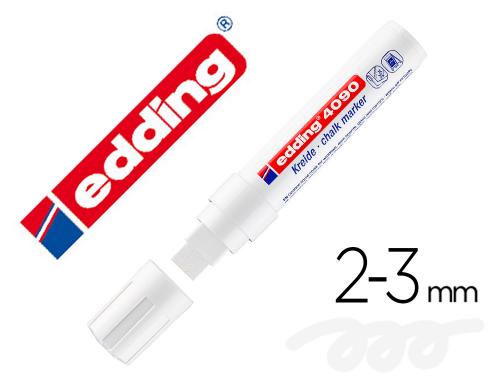 Edding 4090 - Marqueur Craie Liquide - Pointe Biseautée Large - Blanc