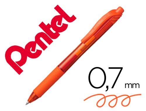 Pentel Energel BL107-FX - Roller Rétractable - Pointe Moyenne 0.7mm - Orange