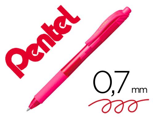 Pentel Energel BL107-PX - Roller Rétractable - Pointe Moyenne 0.7mm - Rose