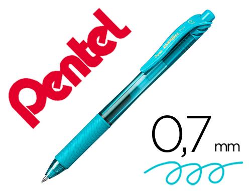 Pentel Energel BL107-S3X - Roller Rétractable - Pointe Moyenne 0.7mm - Bleu Turquoise