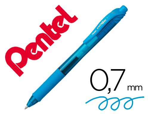 Pentel Energel BL107-SX - Roller Rétractable - Pointe Moyenne 0.7mm - Bleu Ciel