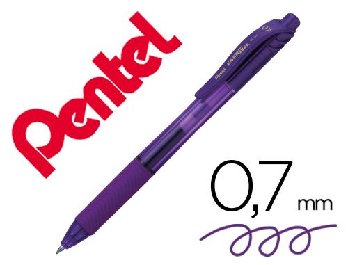 Pentel Energel BL107-VX - Roller Rétractable - Pointe Moyenne 0.7mm - Violet