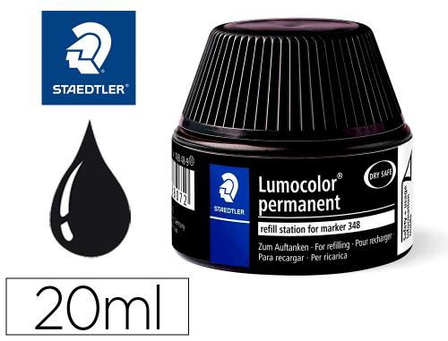 STAEDTLER Lumocolor - Flacon de Recharge 20 ml - Noir - Pour Marqueur Indélébile Lumocolor 348