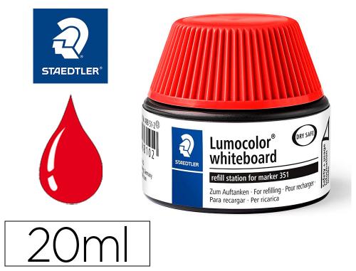 STAEDTLER Lumocolor - Flacon de Recharge 20 ml - Rouge - Pour Marqueur Indélébile Lumocolor 348