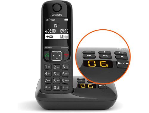 Papeterie Scolaire : Téléphone GIGASET sans fil AS690A Solo - avec Répondeur - Noir