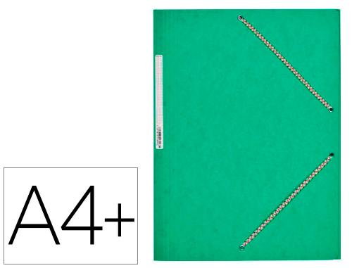 Chemise coutal sans rabats élastique a4 24x32cm carte lustrée 5/10e étiquette dos 15mm coloris vert