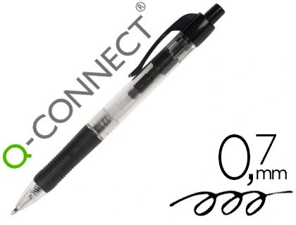Q-Connect Grip RT - Stylo à Bille Rétractable - Pointe moyenne 1mm - Noir