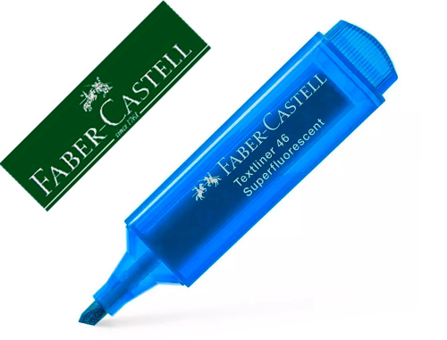 Faber-Castell Textliner 46 - Surligneur - Pointe Biseautée - Bleu Métal
