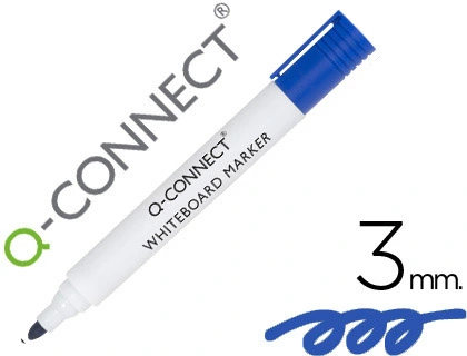 Q-Connect - Marqueur Effaçable - Pointe Ogive 3mm - Bleu