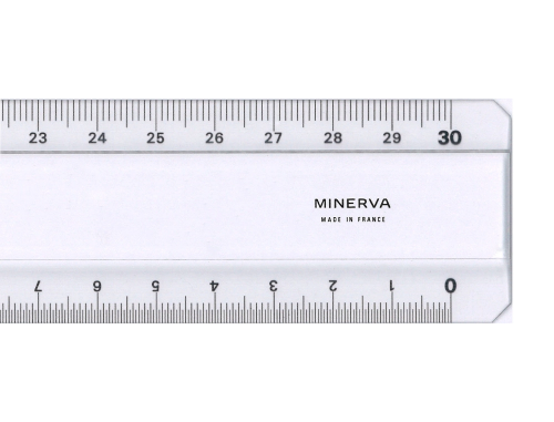 Règle Plate Triple Decimetres Minerva 2 Biseaux 30 cm