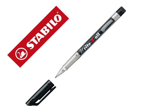 Stabilo Write-4-All - Stylo feutre Permanent - Pointe Fine 0.7mm - Noir