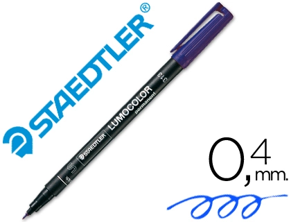 Staedtler Lumocolor - Feutre Permanent - Pointe Extra Fine 0.4mm - Bleu